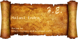 Halasi Endre névjegykártya